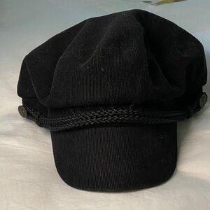 Black Wyeth Corduroy Sailors/Newsboy Cap